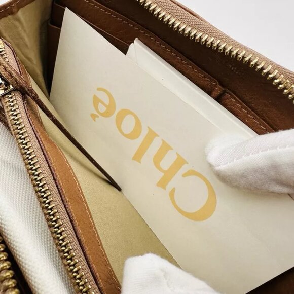 Chloe wallet leather Beige Georgia Auth - Picture 2 of 9